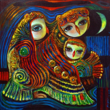 Girl and Monkey in Town by artist Ping Irvin